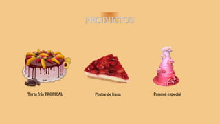 Torta fría TROPICAL Postre de fresa Ponqué especial