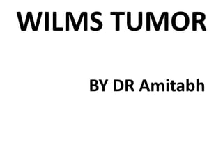 WILMS TUMOR
BY DR Amitabh
 