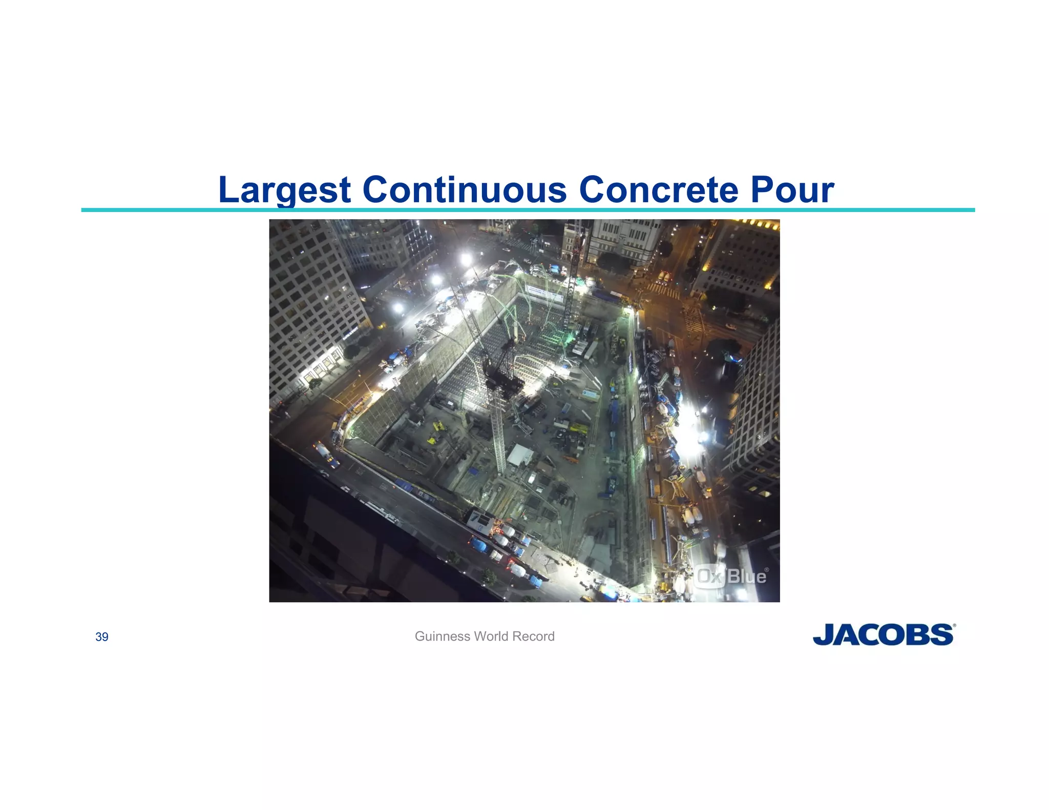 Largest Continuous Concrete Pour
39 Guinness World Record
 