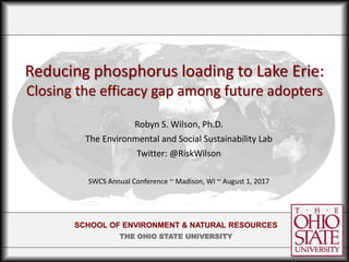 Reducing phosphorus loading to Lake Erie | PPTX