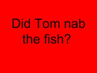 Did Tom nab
  the fish?
 