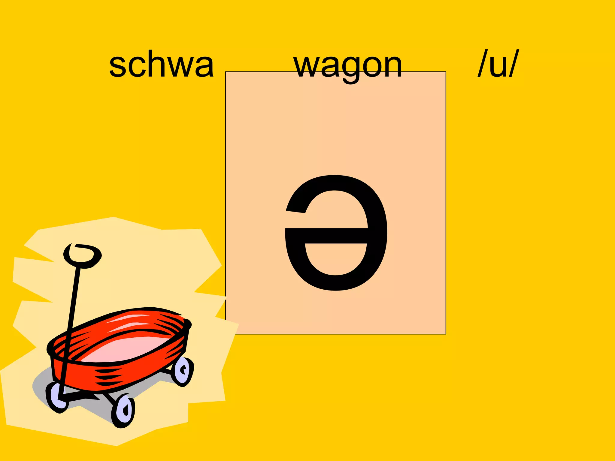 schwa   wagon   /u/




        ә
 