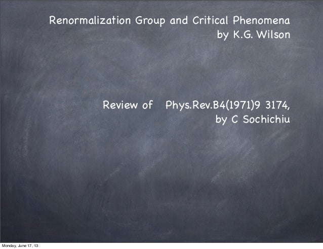 Renormalization group and critical phenomena