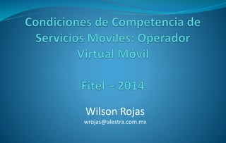 Wilson Rojas
wrojas@alestra.com.mx
 