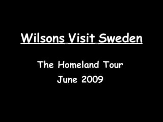 Wilsons   Visit   Sweden The Homeland Tour June 2009 