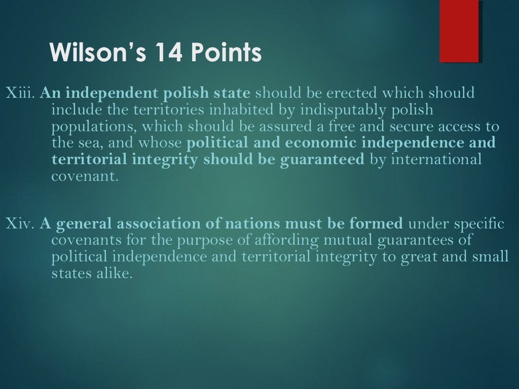 Wilsons 14 point plan powerpoint