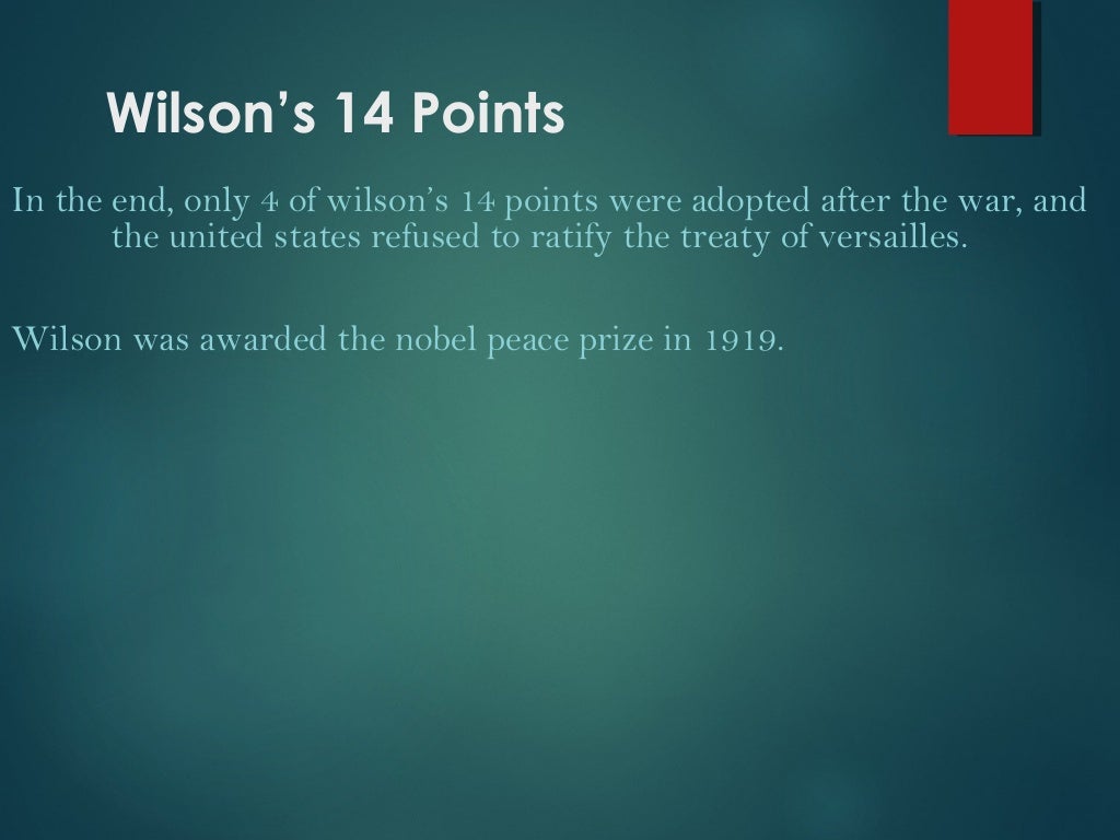 Wilsons 14 point plan powerpoint