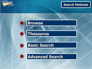 Search Methods




Browse

Thesaurus

Basic Search

Advanced Search
 