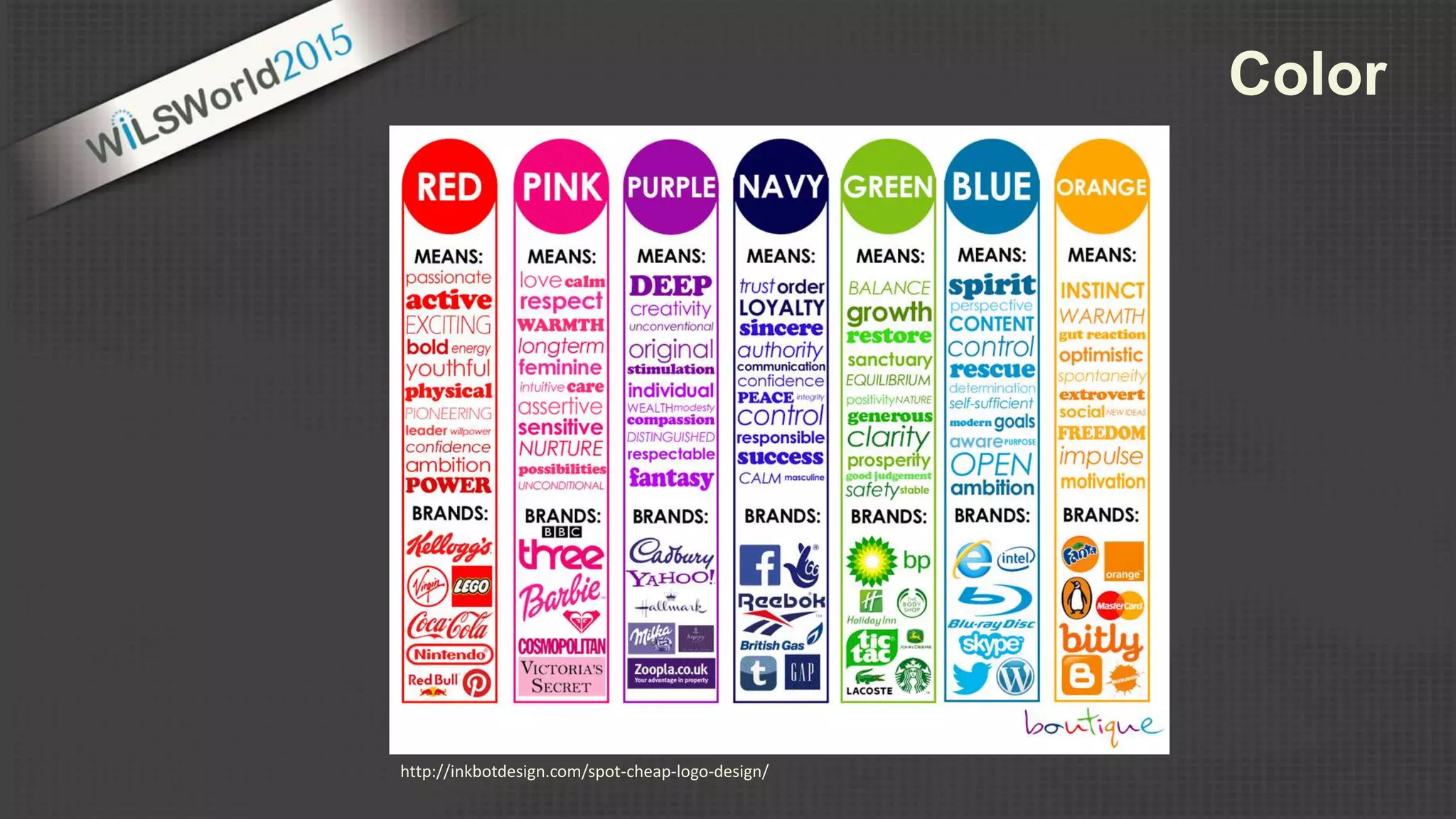 Color
http://inkbotdesign.com/spot-cheap-logo-design/
 