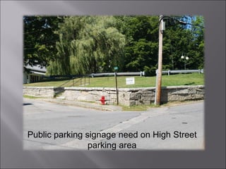 Public parking signage need on High Street parking area 