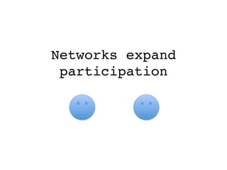 Networks expand
participation
 