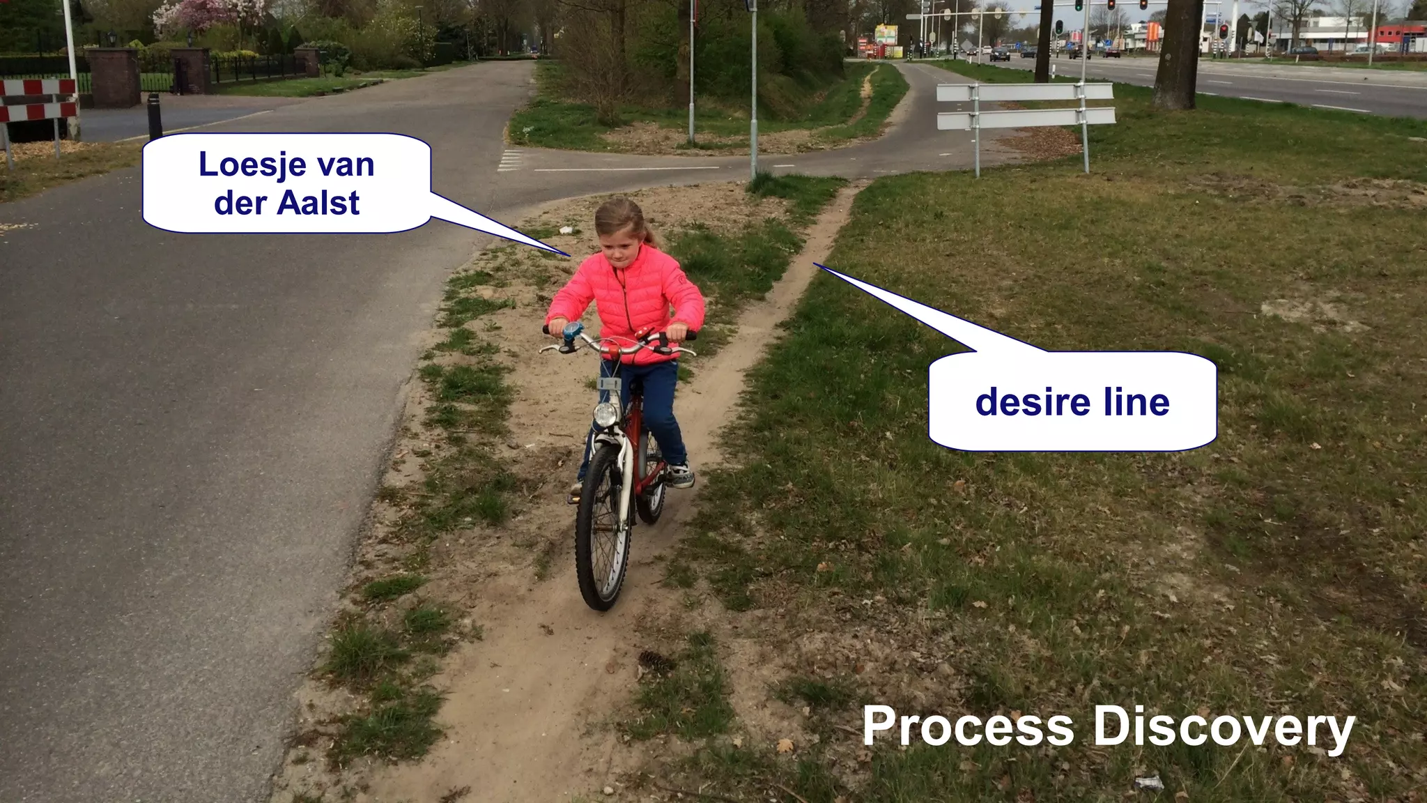 ©Wil van der Aalst & TU/e (use only with permission & acknowledgements)
Loesje van
der Aalst
desire line
Process Discovery
 