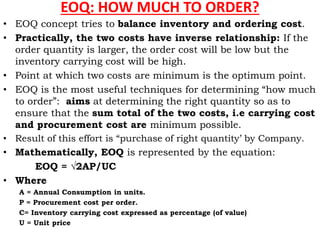 Eoq Balance Inventory Management | PPTX