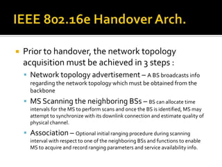 Network ArchitectureHow does WiMAX work from a networks perspective