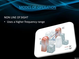MODES OF OPERATION
NON LINE Of SIGHT
• Uses a higher frequency range
 