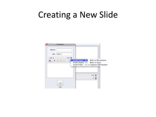 Creating a New Slide