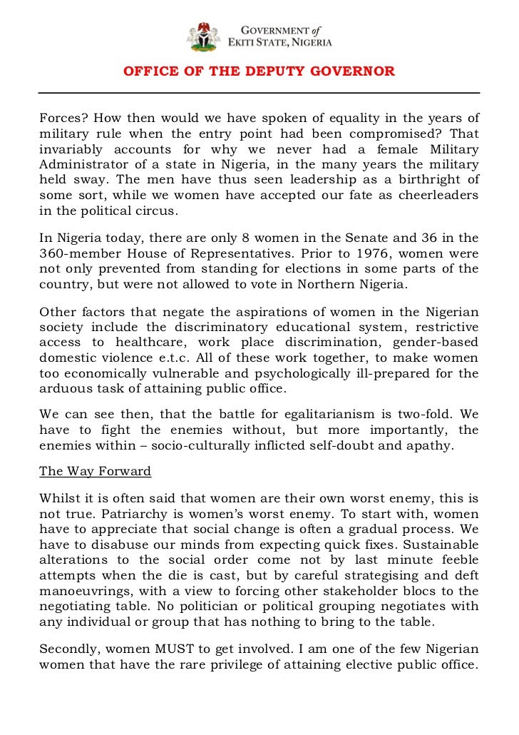 Wim Biz Annual Lecture Paper Women And Politics Is The Hand That Ro