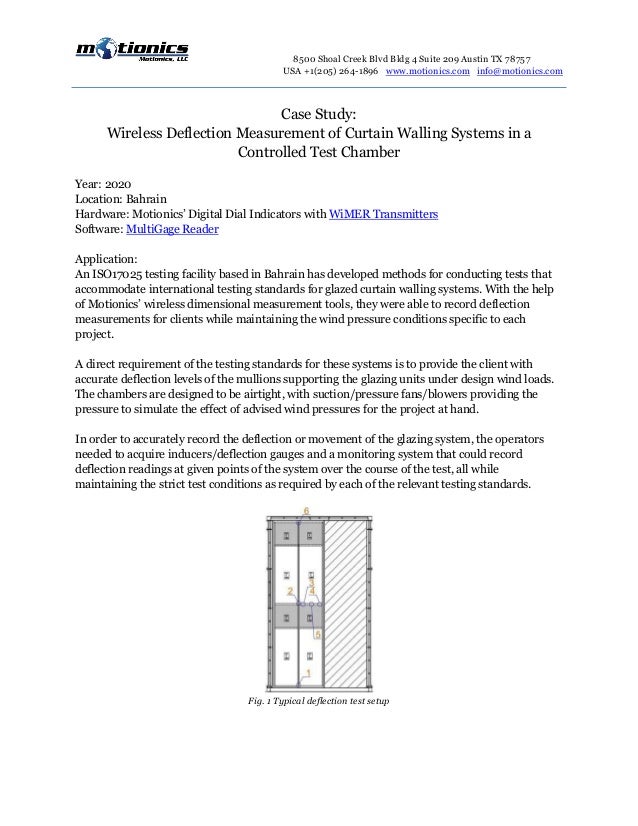 Case Study Wireless Deflection Measurement of Curtain Walling Systems
