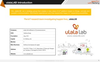 Copyrightⓒ2016 e2Communications Inc. All rights reserved.
ulalaLAB Introduction
We, ulalaLAB, are a strategy group that cr...
