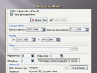Exemplo de relatório: 