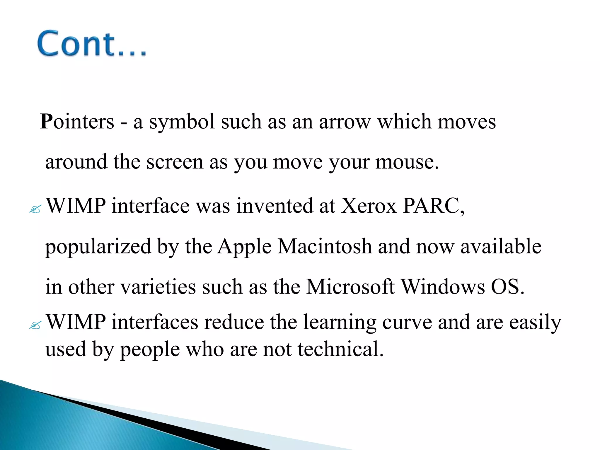 Wimp interface PPT