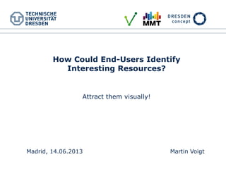 Madrid, 14.06.2013 Martin Voigt
How Could End-Users Identify
Interesting Resources?
Attract them visually!
 