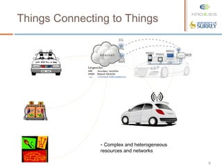 9
Things Connecting to Things
- Complex and heterogeneous
resources and networks
 