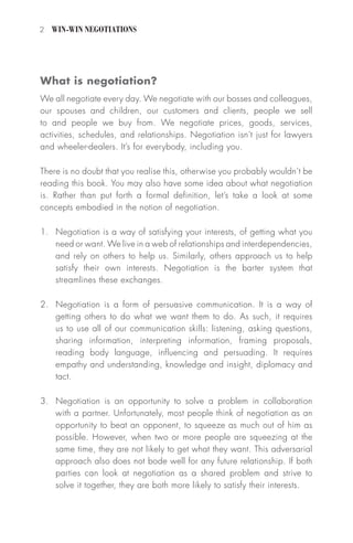 Win win negotiations training texbook | PDF