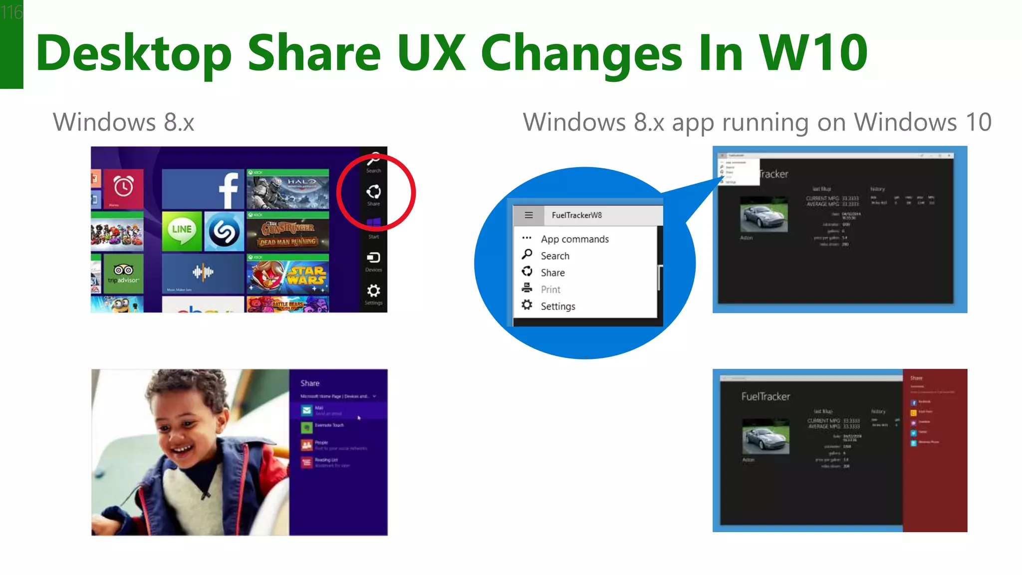 Desktop Share UX Changes In W10 116 Windows 8.x Windows 8.x app running on Windows 10 