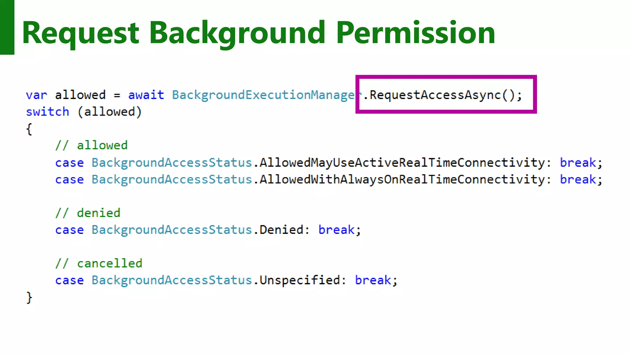 Request Background Permission 