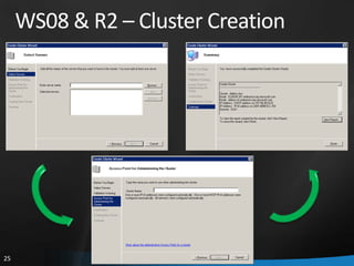 WS08 & R2 – Cluster Creation




25
 
