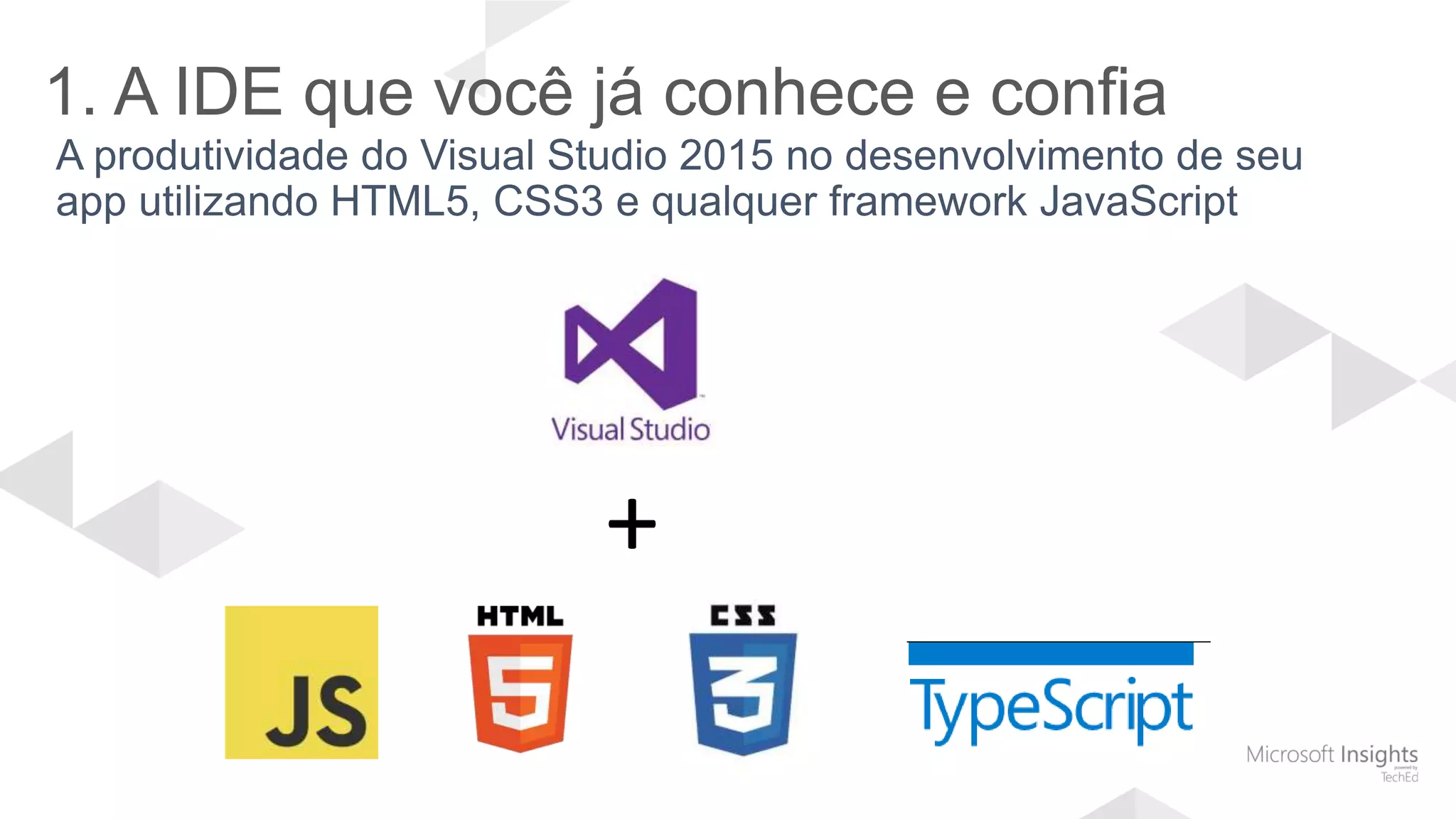 1. A IDE que você já conhece e confia
+
 