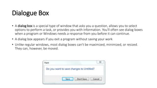 Windows Element Dialog Box Windows 7, 8, 8.1 & 10 | PPTX