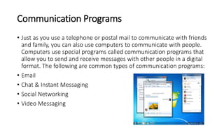 Computer Communication Programs Windows 7, 8, 8.1 & 10 | PPTX