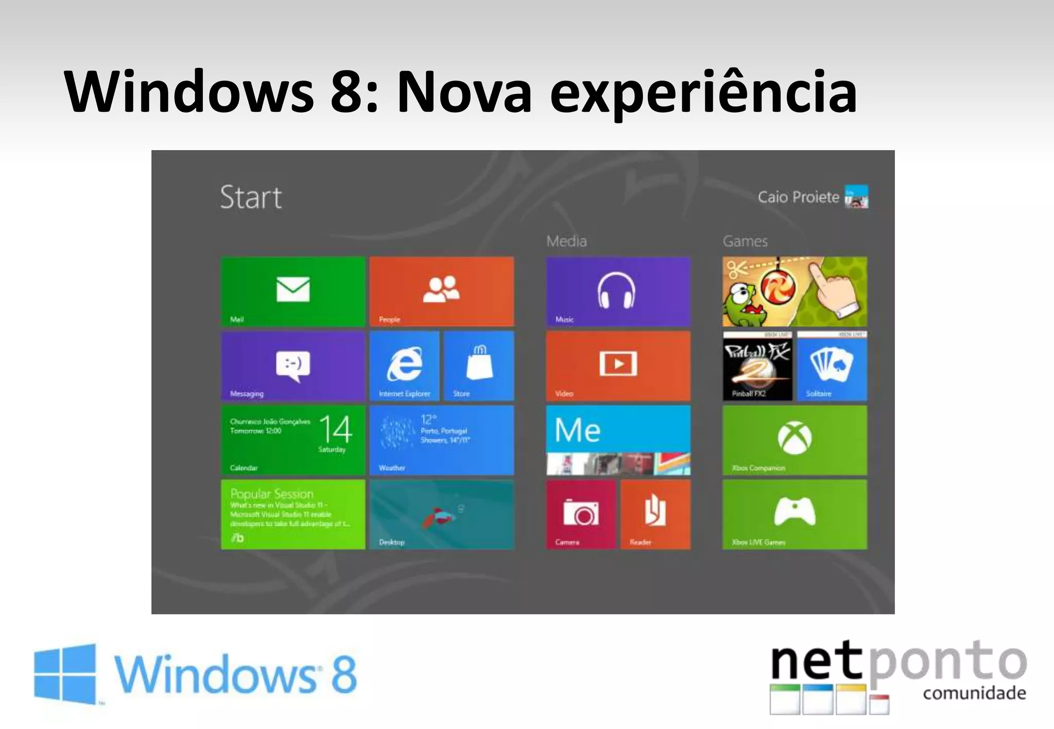 Windows 8: Nova experiência
 