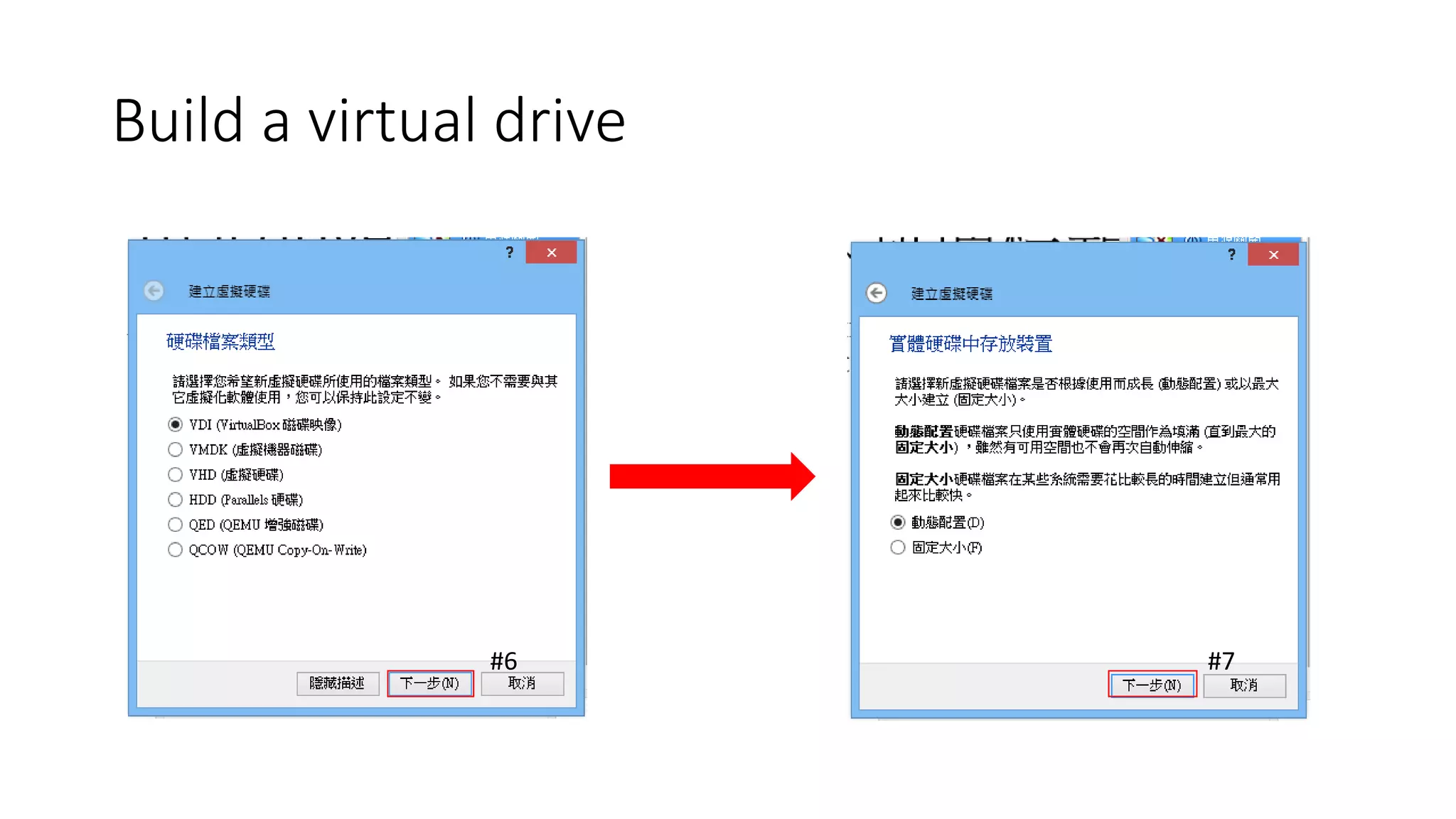 Build a virtual drive
#6 #7
 