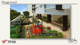 Playground 
PLAYGROUND COM PISO EMBORRACHADO. 
FLOREIRAS COM VEGETAÇÃO DENSA ISOLANDO 
VISUALMENTE OS ESPAÇOS. 
ESPAÇO COM BRINQUEDOS NORMATIZADOS: 
GARANTE SEGURANÇA TOTAL PARA AS CRIANÇAS 
 