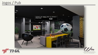 Jogos / Pub 
EQUIPADO COM SINUCA, MESAS DE CARTEADO E 
ESPAÇO GAME 
 