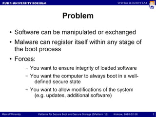 Patterns for Secure Boot and Secure Storage in Computer Systems | PDF