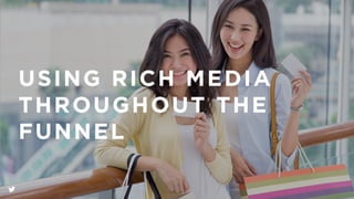 USING RICH MEDIA
THROUGHOUT THE
FUNNEL
AWARENESS
P H O T O
@DigitalFashWeek
DFW PR GIRL
BREAKING: Supermodel @NaomiCampbell
To Make Southeast Asia Runway Debut At
#DigitalFashionWeek Singapore 2013!
 