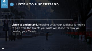 @Uber_SING
Uber Singapore
You know what it's been like out there folks.
Hang tight, your driver is doing his best to
get to you as quickly as possible!
#singapour
@malaby
Sharon Malaby
Well played responsiveness w/ humor
@Uber_SING "Hang tight, your driver is
doing his best to get to you as quickly as
possible! #singapour"
LISTEN TO UNDERSTAND3
3
1 0 R U L E S
F O R G R E AT
C O N T E N T
 