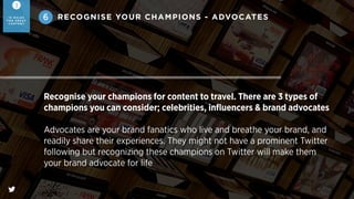 @frankbyocbc
Frank by OCBC
Look who's out and about at lunchtime?
Come spot us and we'll make your day with
a Gongcha and rose!
@boonishere
KaiBoon
@frankbyocbc @OCBCBank thanks for the
#gongcha treat
@frankbyocbc
Frank by OCBC
@boonishere you're very welcome! Enjoy
your #gongcha! :)
6
3
1 0 R U L E S
F O R G R E AT
C O N T E N T
RECOGNISE YOUR CHAMPIONS - ADVOCATES
 