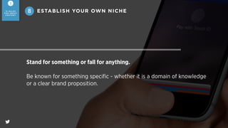 @Visa
Visa
The Visa card you love plus the phone you
can't live without. Apple Pay launches
10/20. http://vi.sa/1sNVowe 
8
3
1 0 R U L E S
F O R G R E AT
C O N T E N T
ESTABLISH YOUR OWN NICHE
 