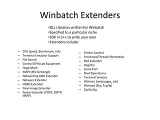 Extender Library Winbatch | PPT