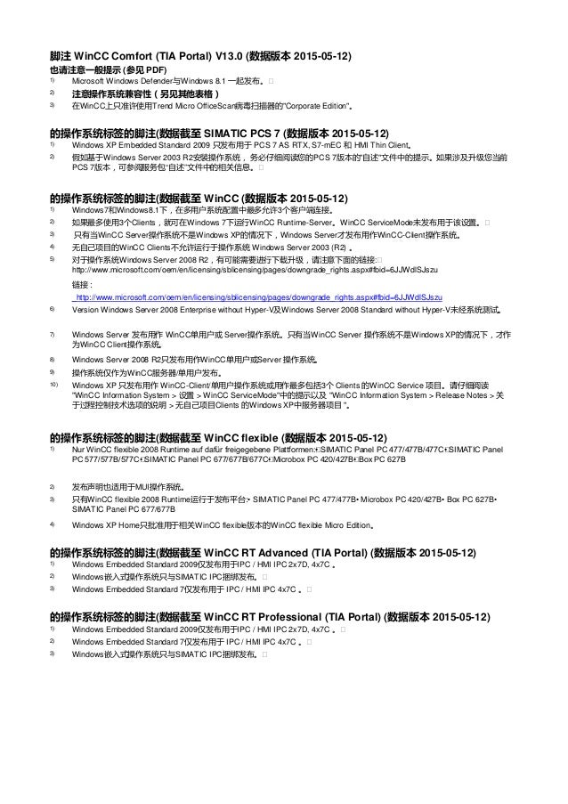 Win Cc Comfort Tia Portal V13 0 Compatibility List Zh 17 05 5
