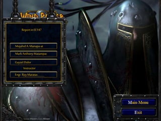 Report in EE147
Mojahid A.Manapa-at
Mark AnthonyMatampac
GayzelDolor
Instructor
Engr.RoyMaratas
 
