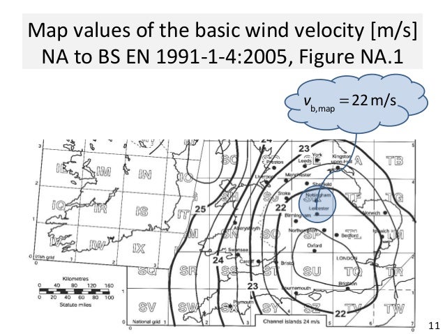 wind actions according to ec1 wind speed charts