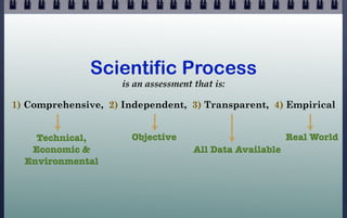 Scientific Process
                     is an assessment that is:

1) Comprehensive, 2) Independent, 3) Transparent, 4) Em...
