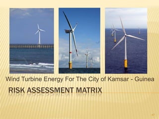 Project Activities (Cont’d)Licenses (1.3.2) –  To obtain construction licenses from the government in KamsarPermits (1.3.3) –  To obtain permits from the government in Kamsar for the installation of Wind Turbines in order to provide energyVisas (1.3.4) – Team Project must obtain visas to travel to Guinea.Insurance (1.3.5) – To insure the equipment, facilities and people for the protection of the OrganizationEquipment and Facilities (1.3.5.1) – To insure wind turbines, associated equipments and materialsLiability (1.3.5.2) – Essential coverage for the organization’s protection24