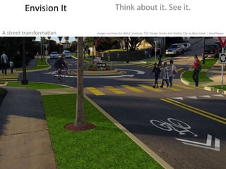 Envision It Think about it. See it. A street transformation Images courtesy the WALC Institute, TDC Design Studio and Vitality City by Blue Zones | Healthways 